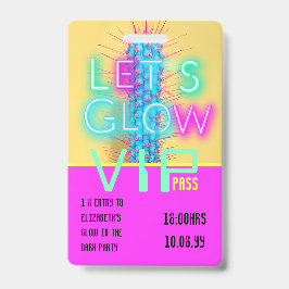 VIP Pass Glow in Dunklem Party Einzigartige INVITA Ausweis