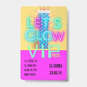 VIP Pass Glow in Dunklem Party Einzigartige INVITA Ausweis