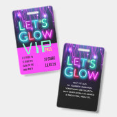 VIP Pass Glow in Dunklem Party Einzigartige INVITA Ausweis (Vorder- & Rückseite)