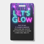 VIP Pass Glow in Dunklem Party Einzigartige INVITA Ausweis (Rückseite)