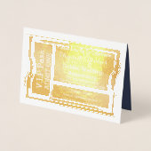 VIP Pass Golden Wedding Anniversary Ticket Folienkarte (Vorderseite)