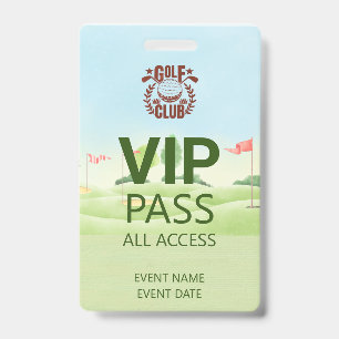 VIP PASS Golf Club League Logo  Ausweis