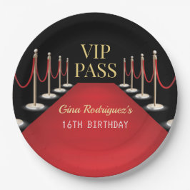 VIP-Pass Hollywood Red Carpet Geburtstag Pappteller