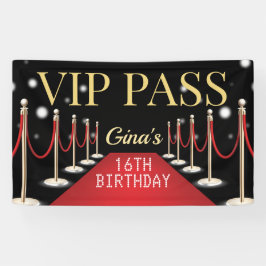 VIP Pass Hollywood Red Carpet Geburtstagsbanner Banner