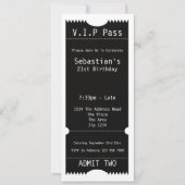 VIP Pass Party Eintrittskarte Einladung (Vorderseite)