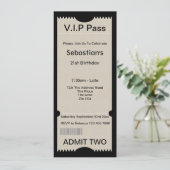 VIP Pass Party Eintrittskarte Einladung (Stehend Vorderseite)