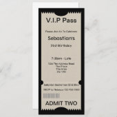 VIP Pass Party Eintrittskarte Einladung (Vorne/Hinten)