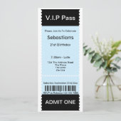 VIP Pass Party Eintrittskarte Einladung (Stehend Vorderseite)