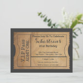 VIP Pass Party Eintrittskarte Ticket Old Paper Sty Einladung (Stehend Vorderseite)