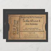 VIP Pass Party Eintrittskarte Ticket Old Paper Sty Einladung (Vorne/Hinten)