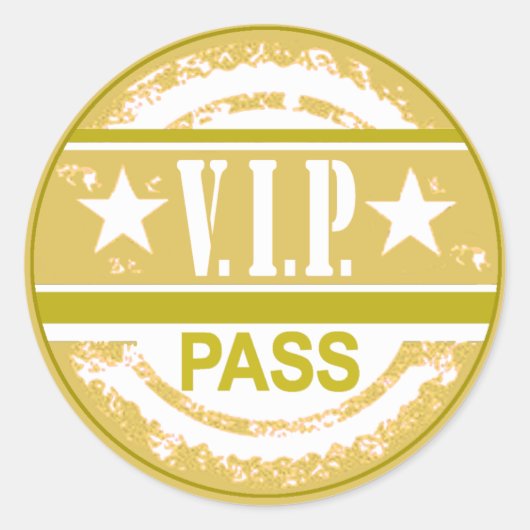 VIP Pass Party Sticker (khaki) (Vorderseite)