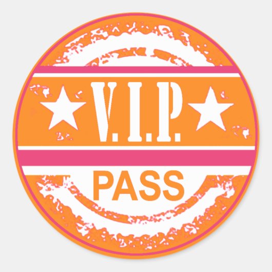 VIP Pass Party Sticker (Kürbispinke) (Vorderseite)