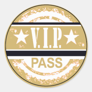 VIP Pass Party Sticker (tan)