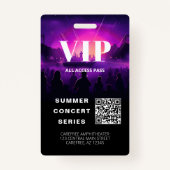VIP Pass QR Code Concept Abzeichen Ausweis (Rückseite)