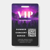VIP-Pass-QR-Code-Konzertticket Ausweis (Rückseite)