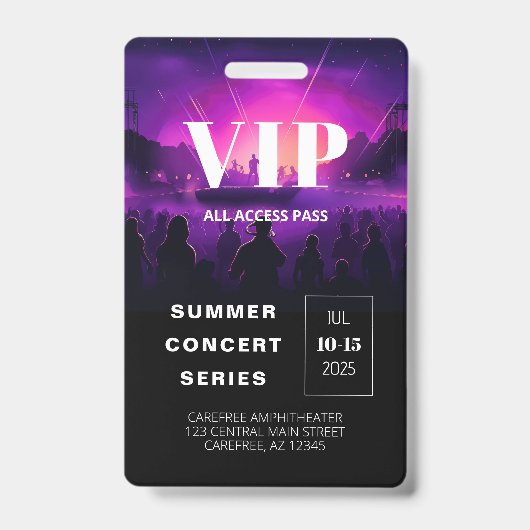 VIP-Pass-QR-Code-Konzertticket Ausweis (Vorderseite)
