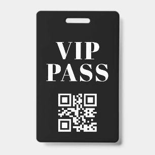VIP-Pass QR-Code minimalist modern schwarz weiß Ausweis