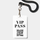 Vip Pass qr Code minimalistisch modern Ausweis (Rückseite mit Lanyard)