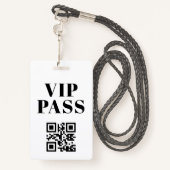 Vip Pass qr Code minimalistisch modern Ausweis (Rückseite mit Schlüsselband)