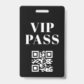 vip pass qr minimalistischer moderner Schwarz-weiß Ausweis (Rückseite)