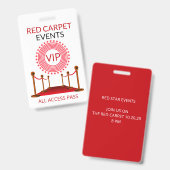 VIP Pass Red Teppich Ausweis (Vorder- & Rückseite)