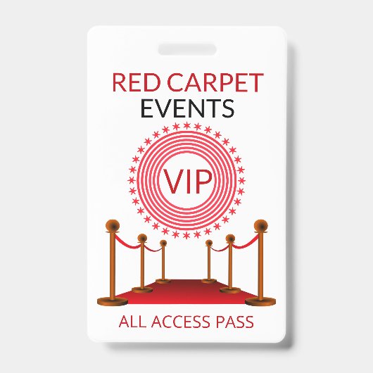 VIP Pass Red Teppich Ausweis (Vorderseite)