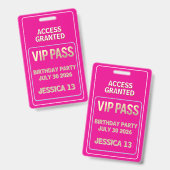 VIP-Pass zum Geburtstag Ausweis (Vorder- & Rückseite)