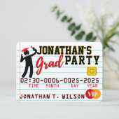 VIP Phone Foto Graduation Party Kreditkarte Einladung (Stehend Vorderseite)