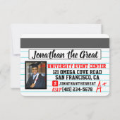 VIP Phone Foto Graduation Party Kreditkarte Einladung (Rückseite)