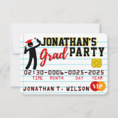 VIP Phone Foto Graduation Party Kreditkarte Einladung (Vorderseite)