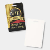 VIP, Red Carpet Birthday, Hollywood Birthday Ausweis (Vorder- & Rückseite)