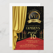 VIP, Red Carpet Birthday, Hollywood Birthday, Swee Einladung (Vorne/Hinten)