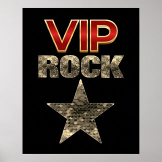 VIP Rock Star Red Black und Gold Poster