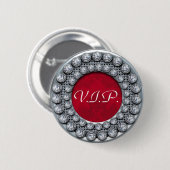Vip-Schablonenknopf mit Silber und Diamanten Button (Vorne & Hinten)