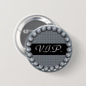 Vip-Schablonenknopf mit Silber und Diamanten Button (Vorne & Hinten)