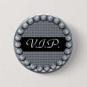 Vip-Schablonenknopf mit Silber und Diamanten Button