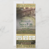 VIP Sweet 16 Party Ticket für verzauberte Waldlich Einladung (Vorderseite)