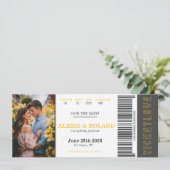 VIP-Ticket 1 Foto Save the Date Einladung (Stehend Vorderseite)