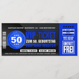 VIP-TICKET Einladungskarten (blau)