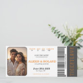VIP Ticket Foto Save the Date Einladung (Stehend Vorderseite)