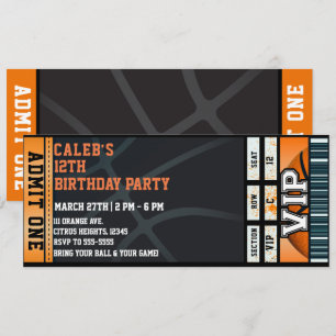 VIP-Ticket für Basketball-Geburtstagsfeier Ballspi Einladung