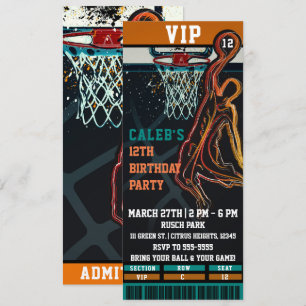 VIP-Ticket für Basketball-Geburtstagsfeier Einladung
