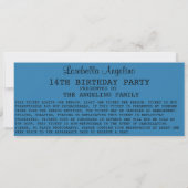 VIP-Ticket zum Geburtstag (blau) Einladung (Rückseite)