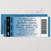 VIP-Ticket zum Geburtstag (blau) Einladung (Vorne/Hinten)