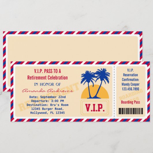 VIP Ticketbuchung Party Einladung (Vorne/Hinten)