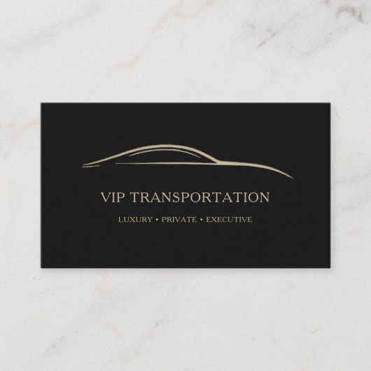 VIP Transportation QR Code Black & Gold Visitenkarte (Vorderseite)