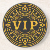 VIP Very Special Person Gold and Black Retro Chic Getränkeuntersetzer (Vorne)