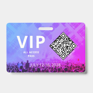 VIP-Zugangs-Pass QR-Code Event Horizontal Ausweis