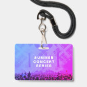 VIP-Zugangs-Pass QR-Code Event Horizontal Ausweis (Rückseite mit Lanyard)