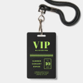 VIP Zugriff auf fluoreszierendes Grün Ausweis (Vorderseite mit Lanyard)